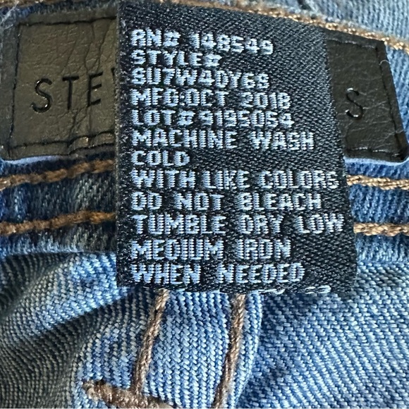 Steve's Jeans Cotton Medium Wash Moto Style Stretch Straight Leg Women Size 14 - Picture 5 of 9